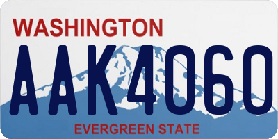 WA license plate AAK4060
