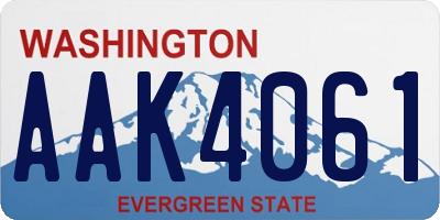 WA license plate AAK4061