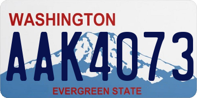 WA license plate AAK4073