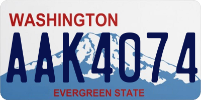 WA license plate AAK4074