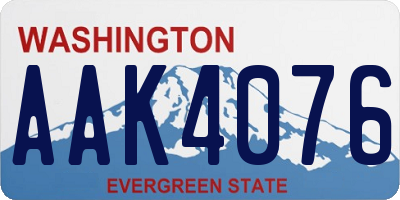 WA license plate AAK4076