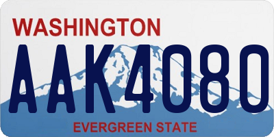 WA license plate AAK4080