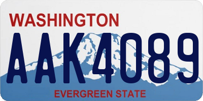 WA license plate AAK4089