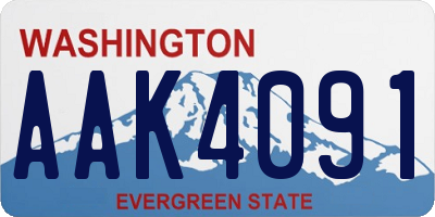 WA license plate AAK4091