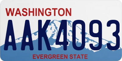 WA license plate AAK4093