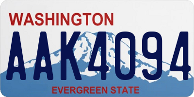 WA license plate AAK4094