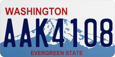 WA license plate AAK4108