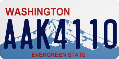 WA license plate AAK4110