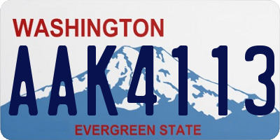 WA license plate AAK4113