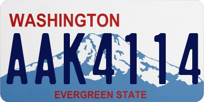 WA license plate AAK4114