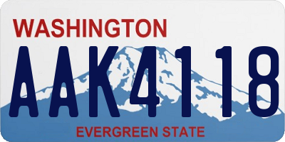 WA license plate AAK4118