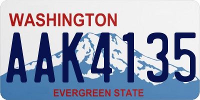 WA license plate AAK4135