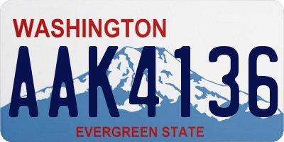 WA license plate AAK4136