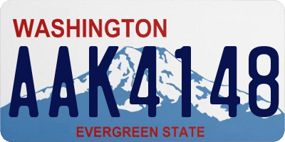 WA license plate AAK4148