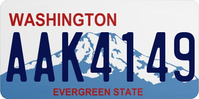 WA license plate AAK4149