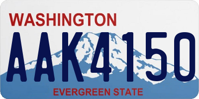WA license plate AAK4150