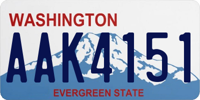 WA license plate AAK4151
