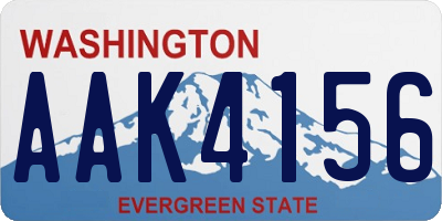 WA license plate AAK4156