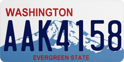 WA license plate AAK4158