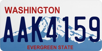 WA license plate AAK4159