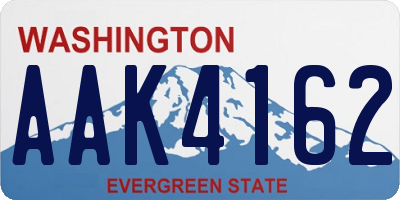 WA license plate AAK4162