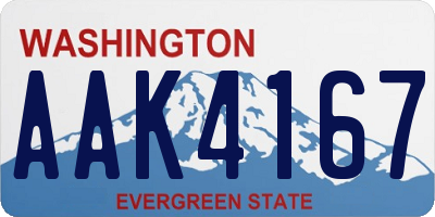 WA license plate AAK4167