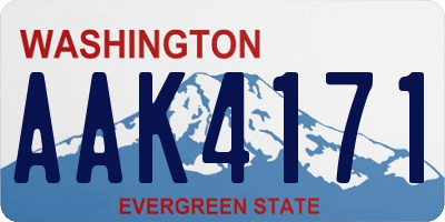 WA license plate AAK4171