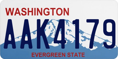 WA license plate AAK4179