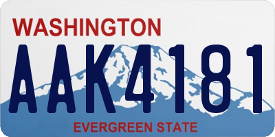 WA license plate AAK4181