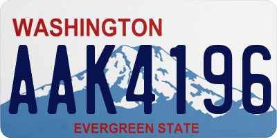 WA license plate AAK4196
