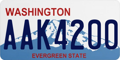 WA license plate AAK4200