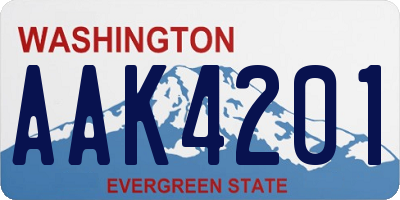 WA license plate AAK4201