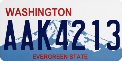 WA license plate AAK4213