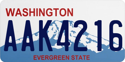 WA license plate AAK4216