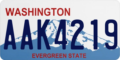 WA license plate AAK4219