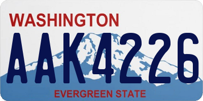 WA license plate AAK4226