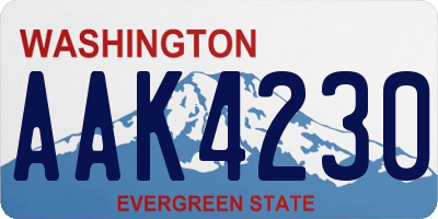 WA license plate AAK4230
