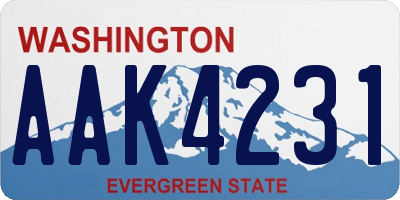 WA license plate AAK4231