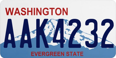 WA license plate AAK4232