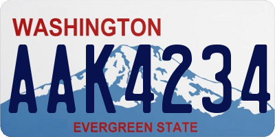 WA license plate AAK4234