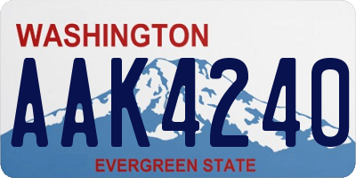 WA license plate AAK4240