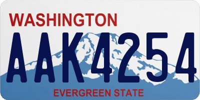 WA license plate AAK4254