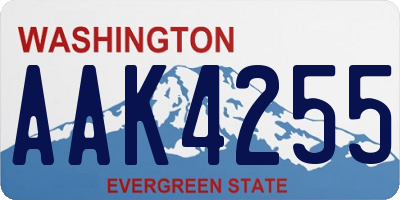 WA license plate AAK4255