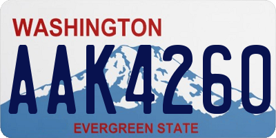 WA license plate AAK4260