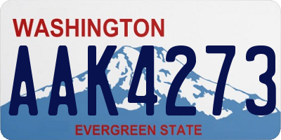 WA license plate AAK4273