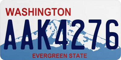 WA license plate AAK4276