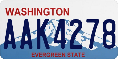 WA license plate AAK4278