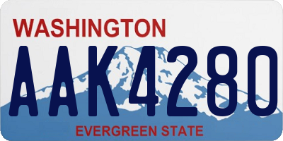 WA license plate AAK4280