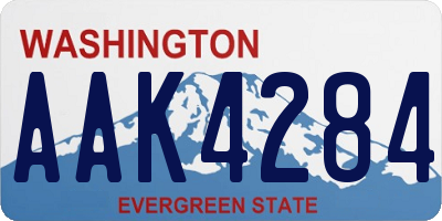 WA license plate AAK4284