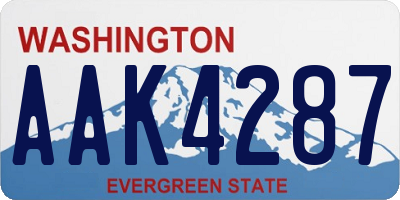 WA license plate AAK4287